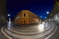 Zrenjanin town square at night Serbia