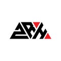 ZRH triangle letter logo design with triangle shape. ZRH triangle logo design monogram. ZRH triangle vector logo template with red Royalty Free Stock Photo