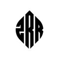 ZRR circle letter logo design with circle and ellipse shape. ZRR ellipse letters with typographic style. The three initials form a Royalty Free Stock Photo