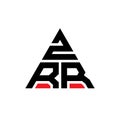 ZRR triangle letter logo design with triangle shape. ZRR triangle logo design monogram. ZRR triangle vector logo template with red Royalty Free Stock Photo