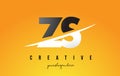 ZS Z S Letter Modern Logo Design with Yellow Background and Swoosh.