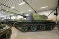 ZSU-57-2 - the Soviet antiaircraft self-propelled artillery cannon in the tank museum of the Parola