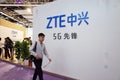 ZTE 5G slogan in ICT expo Royalty Free Stock Photo