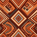 ztec style. Geometric mosaic on the tile, majolica. Ancient interior. Modern rug. Geo print on textile. Kente Cloth. Generative AI Royalty Free Stock Photo