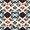 ztec style. Geometric mosaic on the tile, majolica. Ancient interior. Modern rug. Geo print on textile. Kente Cloth. Generative AI Royalty Free Stock Photo