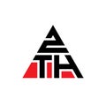 ZTH triangle letter logo design with triangle shape. ZTH triangle logo design monogram. ZTH triangle vector logo template with red Royalty Free Stock Photo