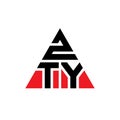ZTY triangle letter logo design with triangle shape. ZTY triangle logo design monogram. ZTY triangle vector logo template with red Royalty Free Stock Photo