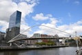 The Zubizuri bridge in the city of Bilbao.