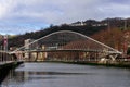 Zubizuri bridge at the daytime in Bilbao, Spain