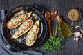 Zucchini boats with ground meat, top view Royalty Free Stock Photo