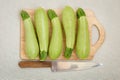 Zucchini on a cutting board