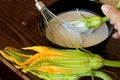 Zucchini Flowers And Batter Royalty Free Stock Photo