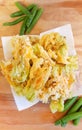 Zucchini flowers battered and fried Royalty Free Stock Photo