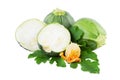 Zucchini green vegetables isolated on white Royalty Free Stock Photo