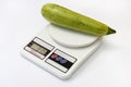 Zucchini on a kitchen digital scale