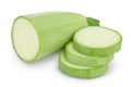 Zucchini or marrow isolated on white background with clipping path and full depth of field Royalty Free Stock Photo