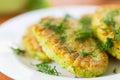 Zucchini pancakes Royalty Free Stock Photo