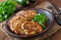 Zucchini pancakes with parsley