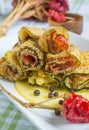 Zucchini rolls gratinated Royalty Free Stock Photo