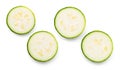 Zucchini Slice Isolated On White Fresh Pieces Royalty Free Stock Photo