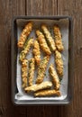 Zucchini sticks with panko breadcrumbs