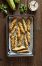 Zucchini sticks with panko breadcrumbs