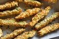 Zucchini sticks with panko breadcrumbs