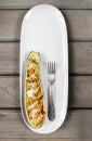 Zucchini stuffed with couscous vegetable salad Royalty Free Stock Photo