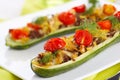 Zucchini stuffed with meat and vegetables Royalty Free Stock Photo