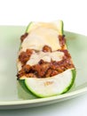 Zucchini stuffed with minced meat and cheese Royalty Free Stock Photo