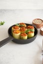 Zucchini stuffed with veggies Royalty Free Stock Photo