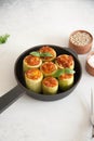 Zucchini stuffed with veggies Royalty Free Stock Photo