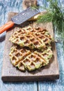 Zucchini Waffle. Selektive focus.