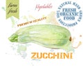 Zucchini watercolor banner