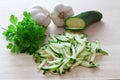 Zucchini whit garlic and parsley Royalty Free Stock Photo