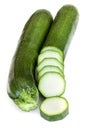 Zucchini Whole and Sliced Isolated Royalty Free Stock Photo