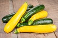Zucchini and yellow squash on table
