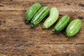 Zucchinies on a wooden table