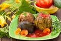 Zucchinis suffed with minced meat Royalty Free Stock Photo