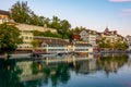 Zuerich, Switzerland, September 22, 2022: Sunrise view of Limmat Royalty Free Stock Photo