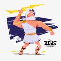 Zues in action. zues with thunder bolt in hand - Royalty Free Stock Photo