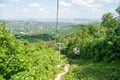 Zugliget Chairlift connecting Elizabeth Lookout tower to Zugligeti utca in Budapest, Hungary Royalty Free Stock Photo