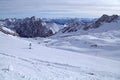 Zugspitze alps mountain snow ski winter blue sky landscape garmisch germany Royalty Free Stock Photo