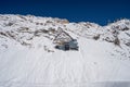Zugspitze, Germany - Aug 5, 2020: Schneefernerhaus institut below summit in summer snow
