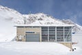 Zugspitze, Germany - Aug 5, 2020: Sonnenkar cable car for ski field in summer snow