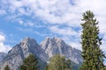 The Zugspitze Germanys highest mountain seen from the village Grainau