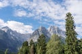 The Zugspitze Germanys highest mountain seen from the village Grainau