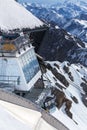 Zugspitze mountain peak station german alps in the winter