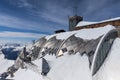 Zugspitze mountain peak station german alps in the winter