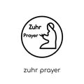 Zuhr Prayer icon. Trendy modern flat linear vector Zuhr Prayer i